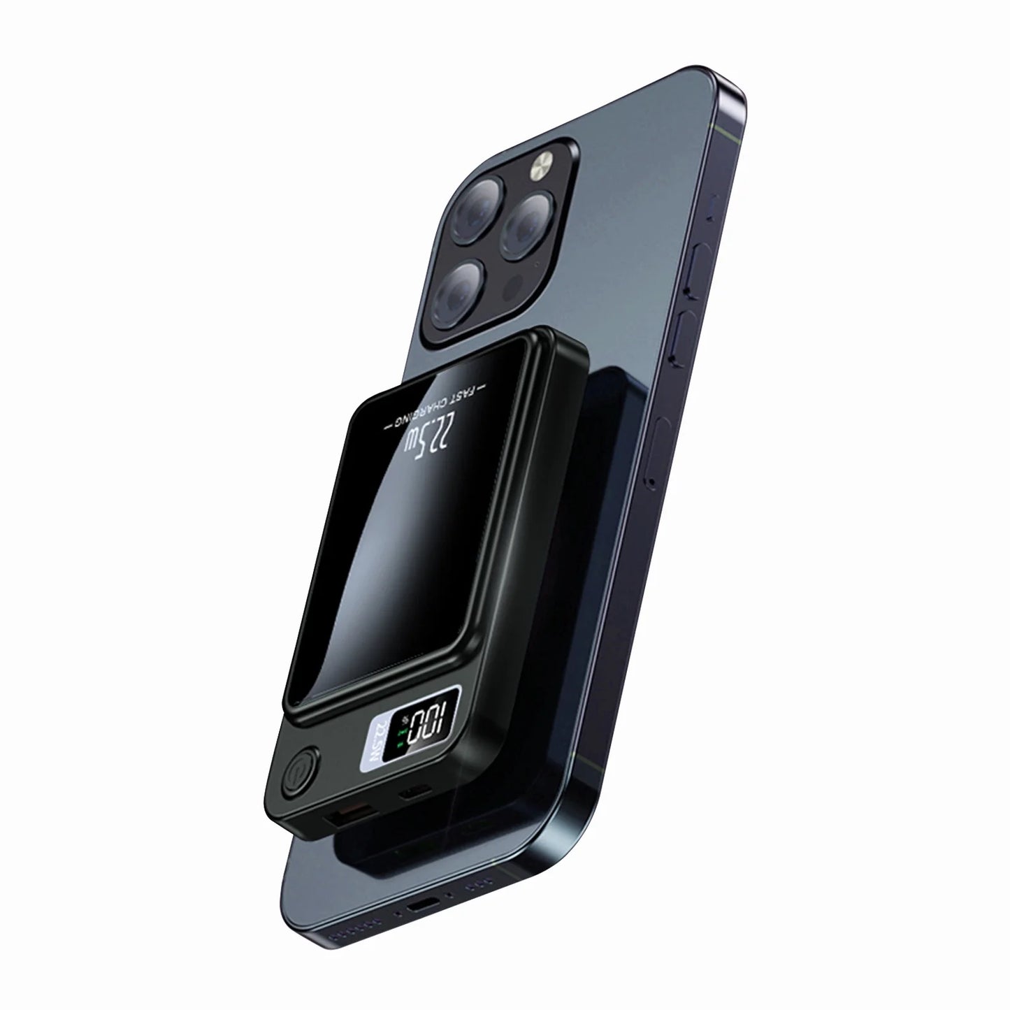 Power Bank,10000Mah Wireless Portable Charger with LED Power Display,22.5W Magnetic Power Bank Compatible with Iphone 8 and above Series,Black