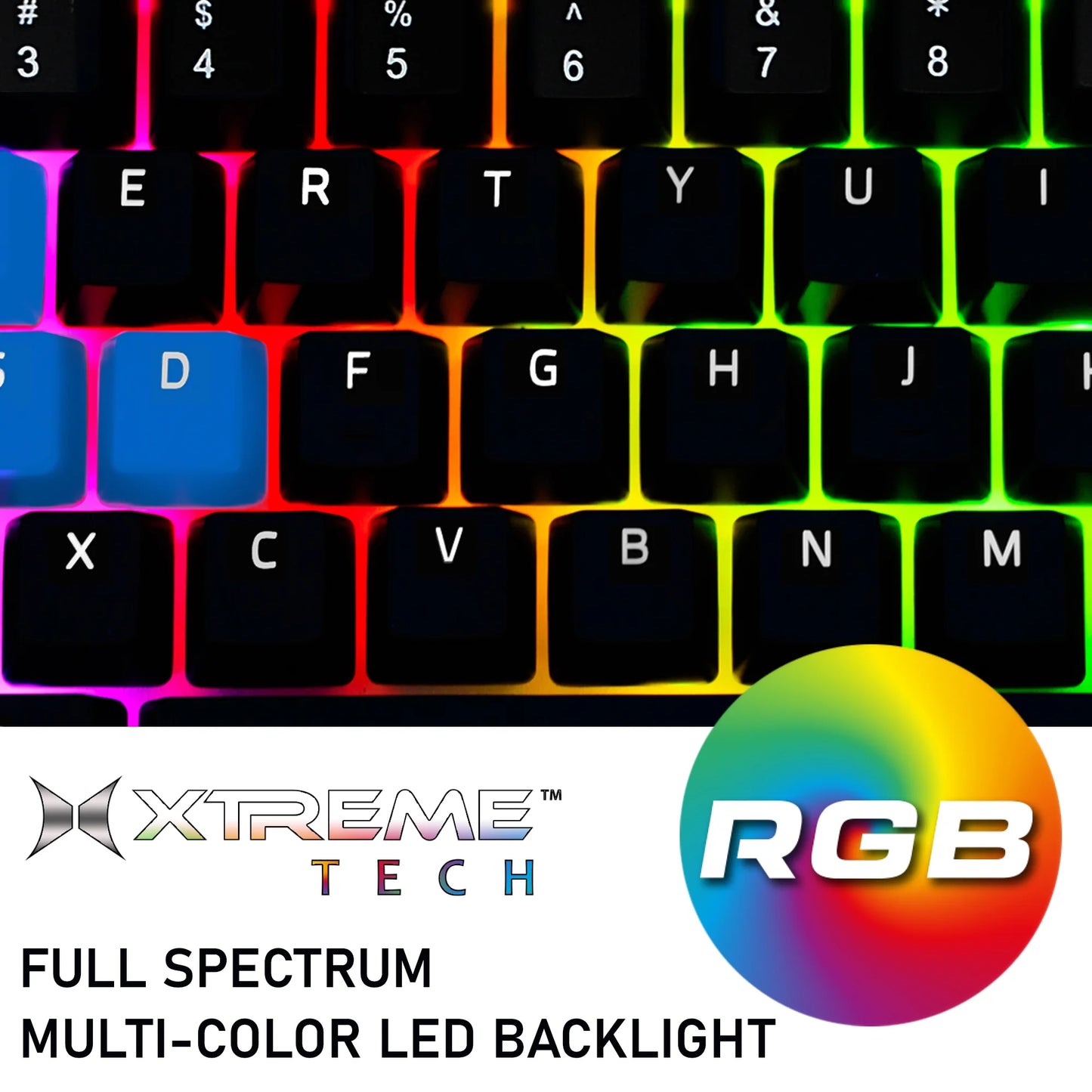 Lit Multicolor Flow Effects LED Gaming Keyboard for Desktop Computers, 115 Keys