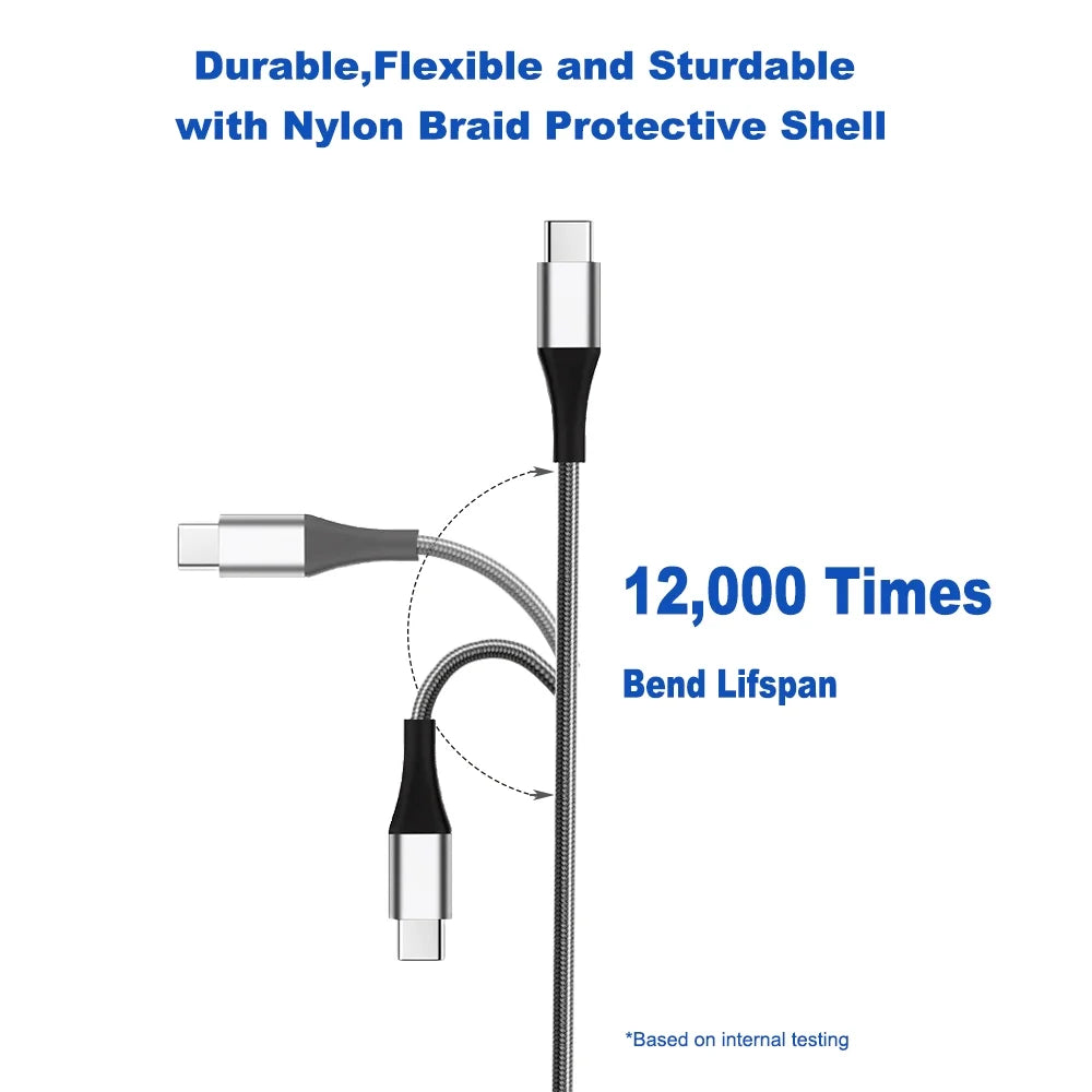 USB C Cable, 2-Pack, 6.6 Ft per Pack Nylon Braided USB a to Type C Charging Cable Fast Charge Cable for Samsung Galaxy S10 S10+ / Note 8, LG V20, Sony, Motorola and Other USB C Charger (Gray)