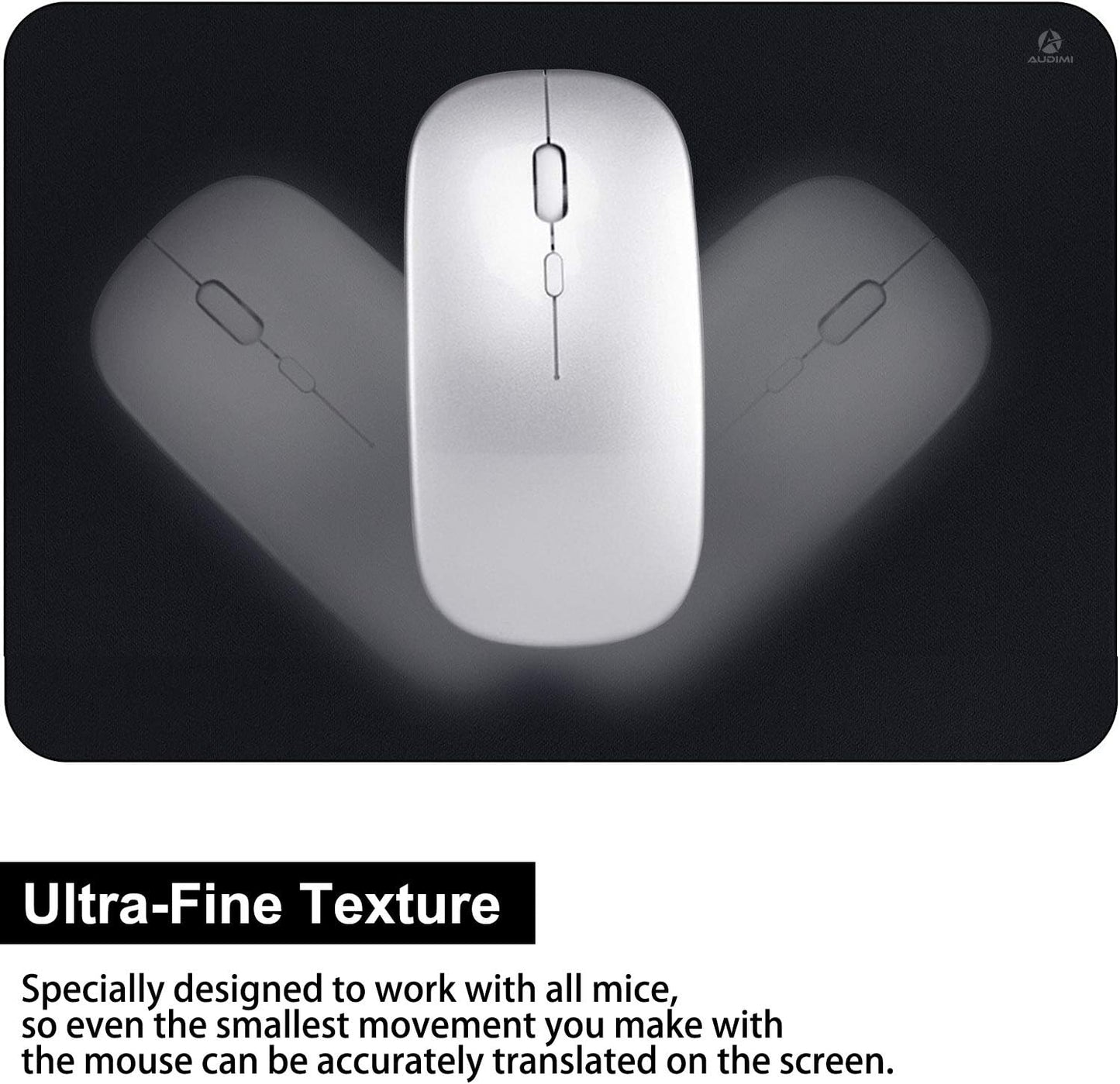 Small Mouse Pad 6 X 8 Inch, Mini Mouse Pad Thick for Laptop Wireless Mouse Home Office Travel, Portable & Washable (Black)