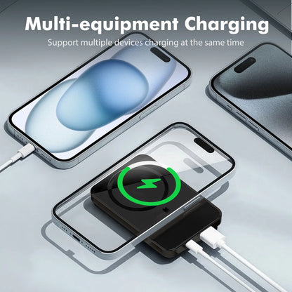 Power Bank,10000Mah Wireless Portable Charger with LED Power Display,22.5W Magnetic Power Bank Compatible with Iphone 8 and above Series,Black