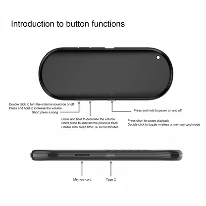 Pillow Speaker under Pillow Speaker Multifunction Stereo Deep Bass Mini Bluetooth Conduction Speaker for Sleeping Mini Speaker