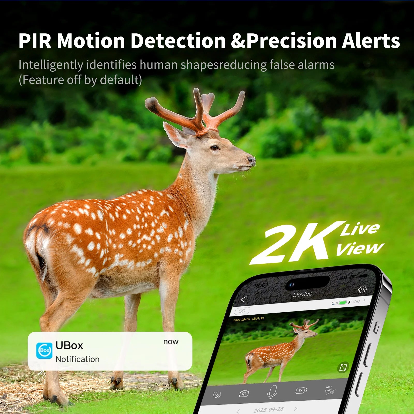 4G LTE Solar Cellular Trail Camera, 2K HD Wildlife Deer Game Hunting Camera with Color Night Vision, PIR Motion Detection, 360° PTZ View, Outdoor Security