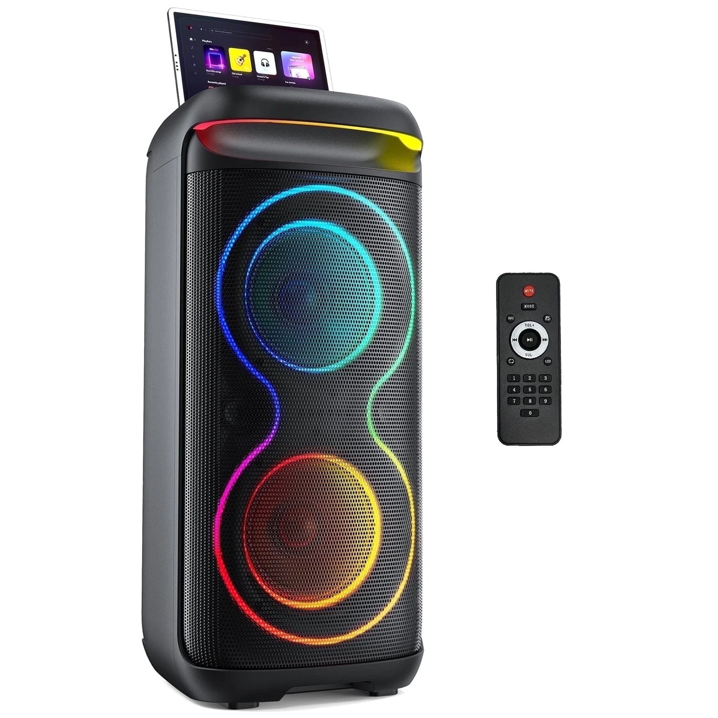 Large Party Speaker, Bluetooth Speaker with LED Light, Two 6.5'' Subwoofer Loud Speaker, T20