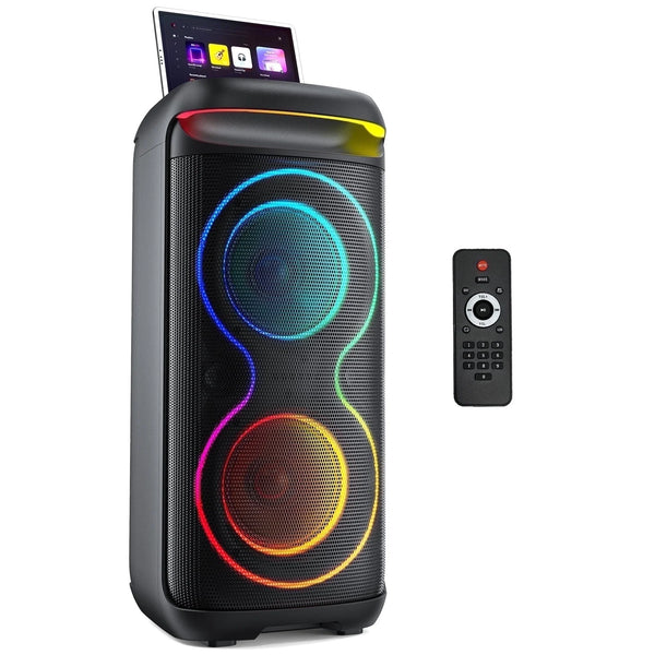 Large Party Speaker, Bluetooth Speaker with LED Light, Two 6.5'' Subwoofer Loud Speaker, T20