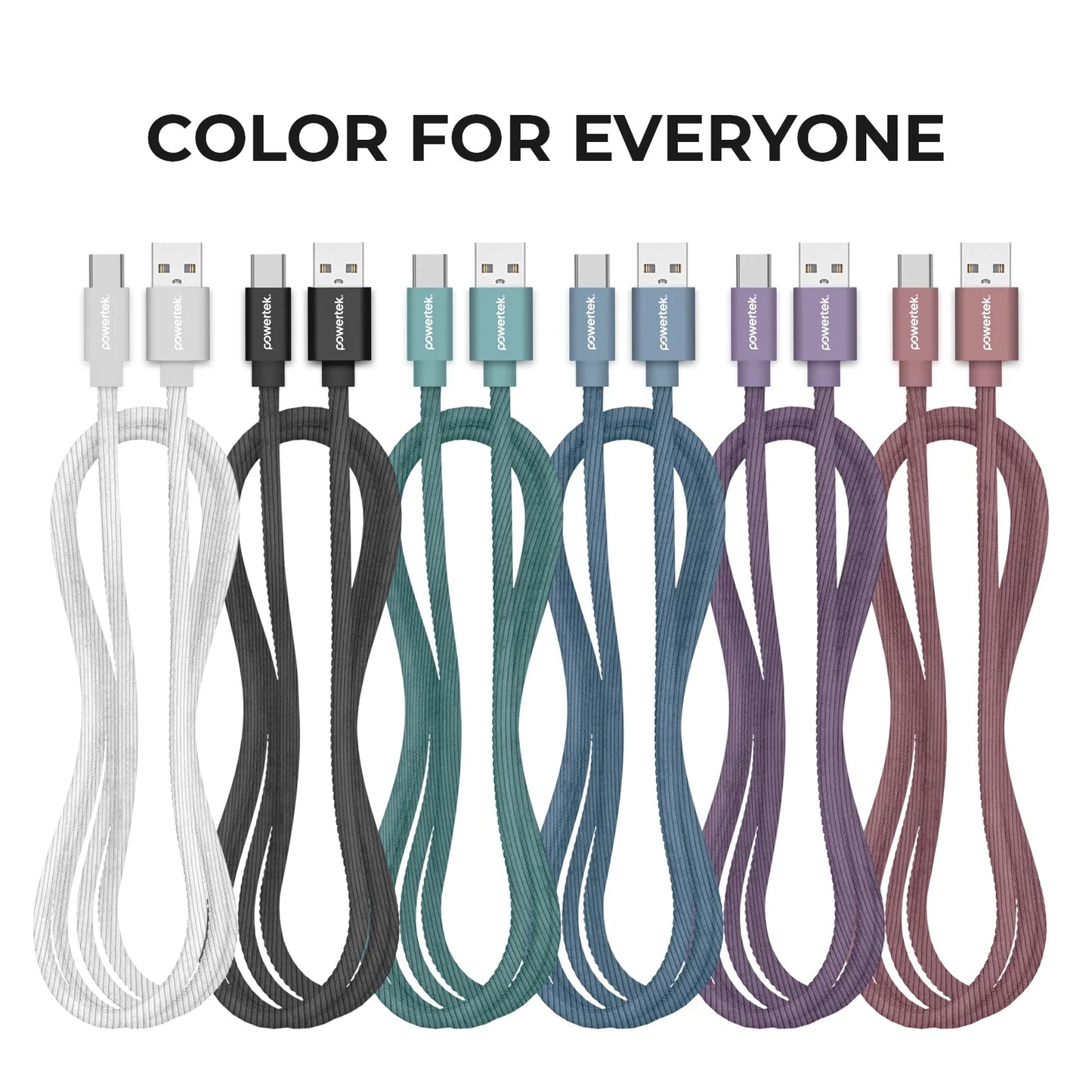 Powertek Corduroy USB-A to USB-C - Green