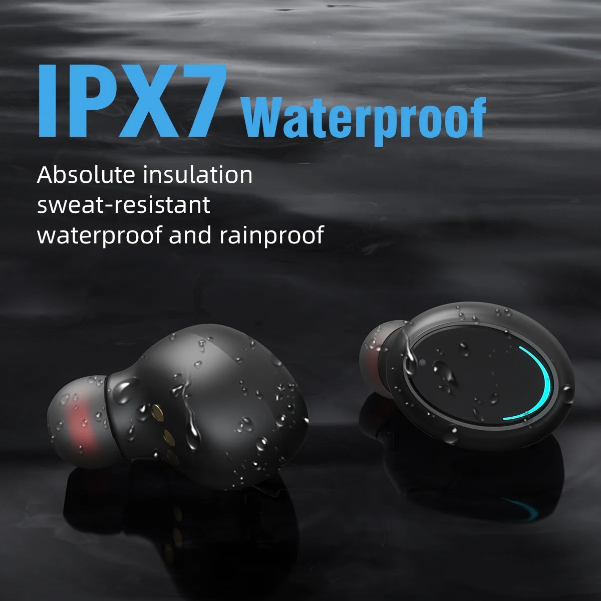 Wireless Earbuds Bluetooth 5.0 Headphones IPX7 Waterproof TWS Deep Bass Stereo Noise Cancelling Headset,W/ 140H Playtime USB-C Charging Case LED Battery Display for Sport Android/Ios