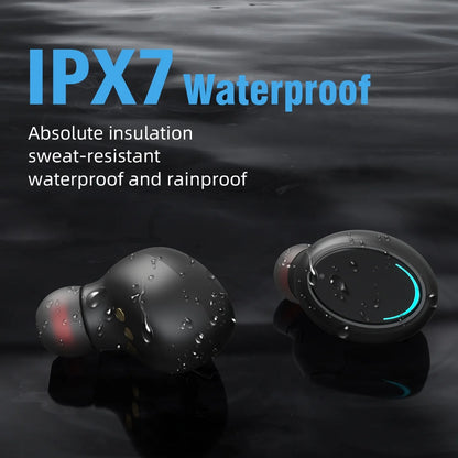 Wireless Earbuds Bluetooth 5.0 Headphones IPX7 Waterproof TWS Deep Bass Stereo Noise Cancelling Headset,W/ 140H Playtime USB-C Charging Case LED Battery Display for Sport Android/Ios