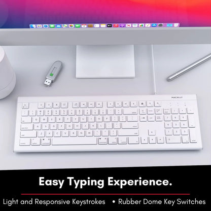 103 Key USB Keyboard with Short-Cut Keys, Full-Size, White