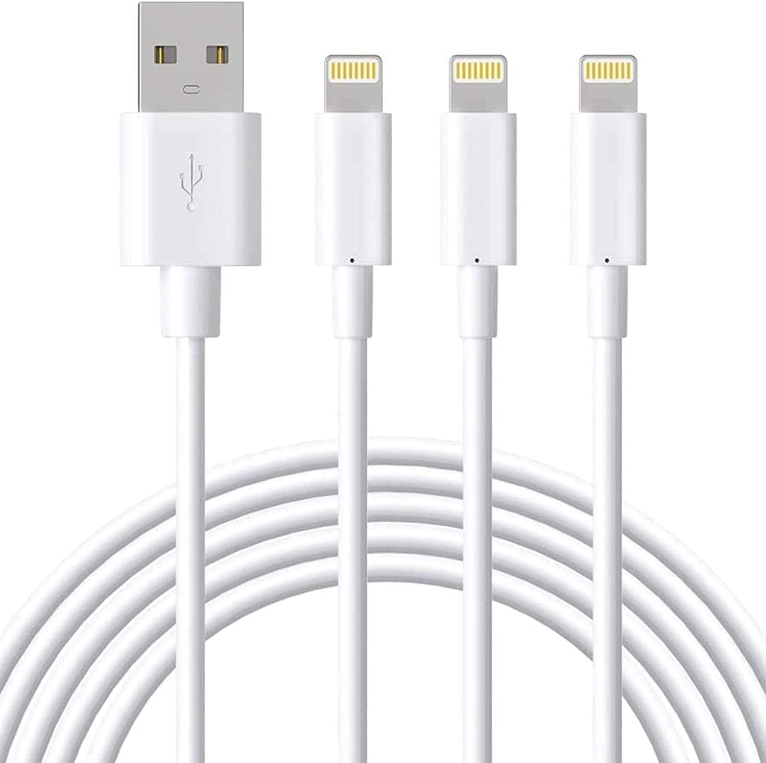 Lightning Cable Mfi Certified, 3Pack 6FT Iphone Charging Cable, USB a to Lightning Charger Cable for Iphone 14 plus 13 Pro Max 12 11 Pro Max Xs Max X 8Plus 7Plus 6S Ipad Mini 6 Ipod White