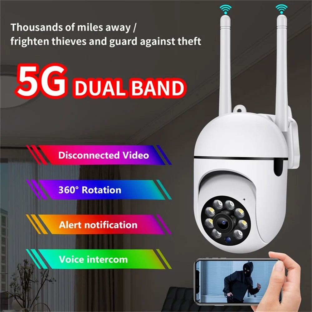 5G Wifi Surveillance Camera, IR Night Vision, Motion Detection, Home Security Camera