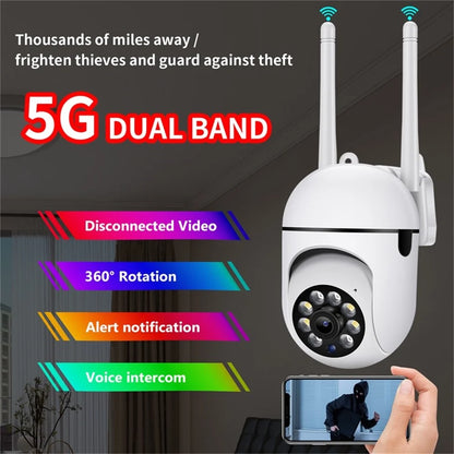 5G Wifi Surveillance Camera, IR Night Vision, Motion Detection, Home Security Camera