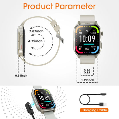 Smart Watch , H5 IP68 Waterproof Smartwatch for Women Men , Smart Watch with Bluetooth Call(Answer/Make Calls), Beige