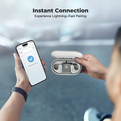 Open Ear Headphones Protect Your Ears, for Working, Running, Biking, Workout, IPX5 Waterproof Sports Headphones, Air Conduction Earbuds with Microphone, Bluetooth 5.3 Wireless Earphones