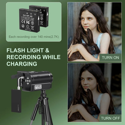 Video Camera Camcorder 2.7K 50MP 16X Zoom Vlogging Camera for Youtube