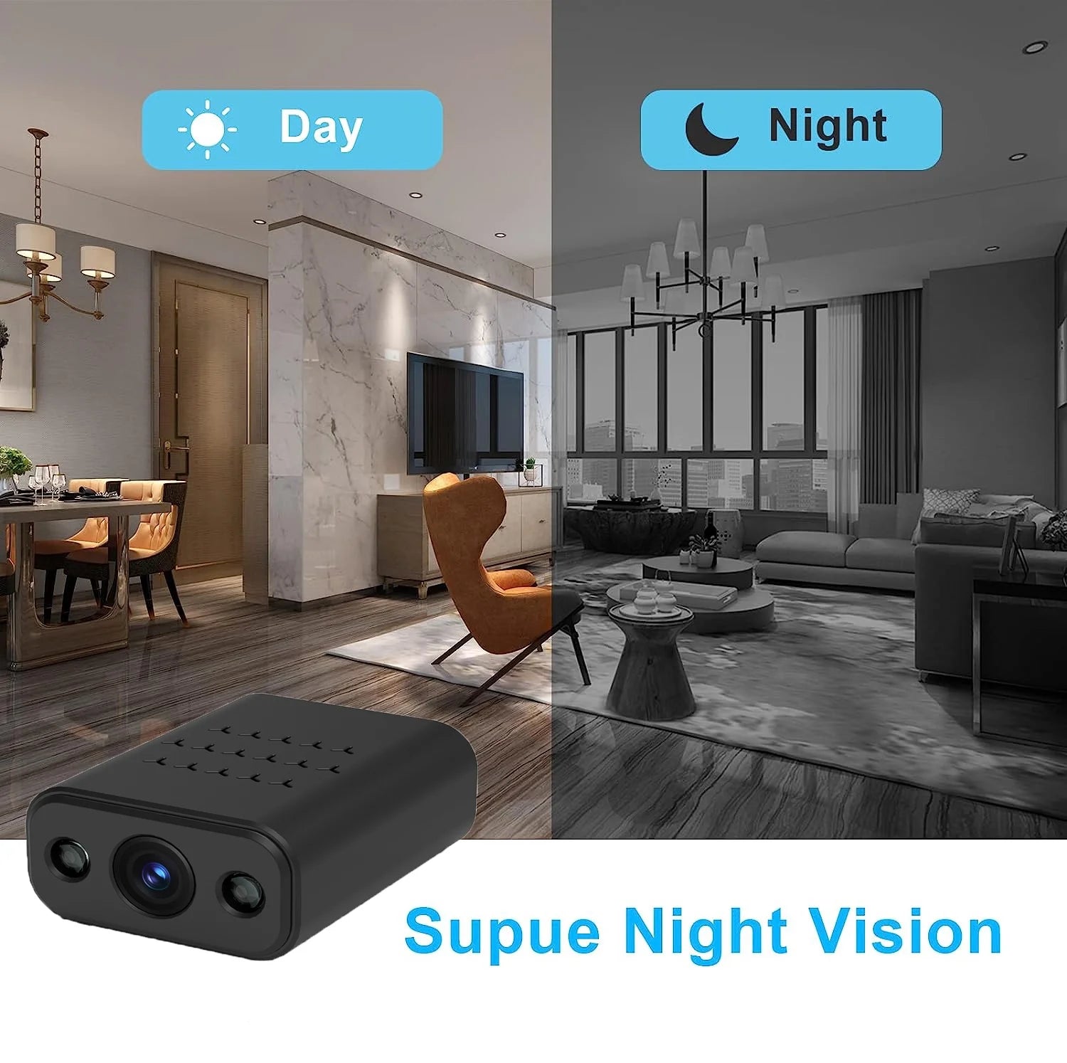 Security Camera for 4K, Mini Spy Hidden Cameras Wireless Wifi, Small Camera Security, Indoor Surveillance Camera with Night Vision, Motion Detection, Sound Recording