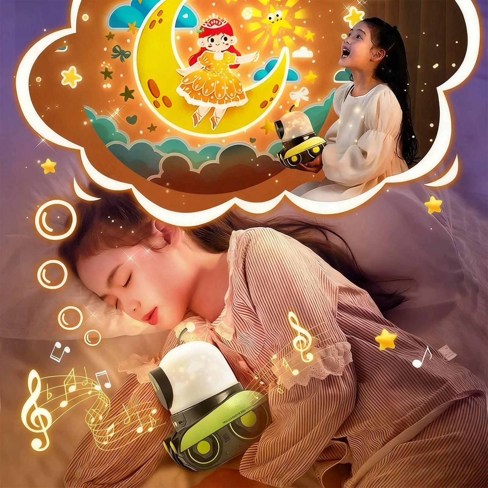 Projector Night Light for Kids, 15 Sounds+12 Films Nightlight for Room, 84 Colors+360° Rotation Silent Kids Night Light Kidsroom, Rechargeable Toddler Nightlight Kidsgift