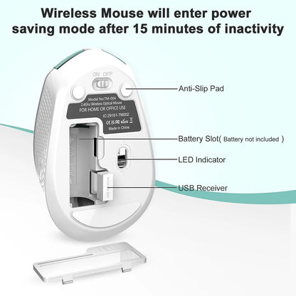 Computer Mouse Wireless,  2.4G Ergonomic Optical Mouse, Computer Mouse for Laptop, PC, Computer, Chromebook, Notebook, Auto-Sleep Mode, USB Receiver, 6 Buttons, 3 Adjustment DPI, Blue