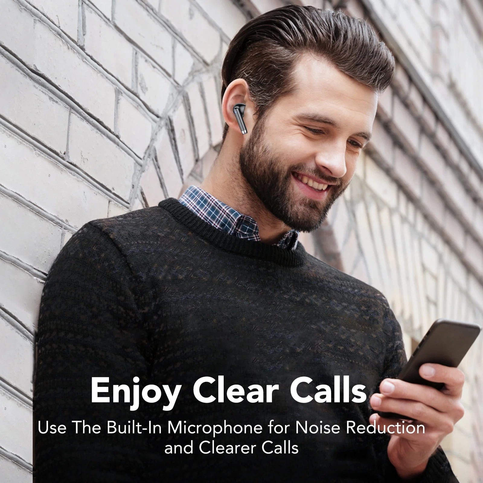 Wireless Ear Buds, Earbuds Bluetooth 5.3 Headphones 60H Playtime LED Display, Hifi Stereo Sound Waterproof In-Ear Earphones with 4 Microphone