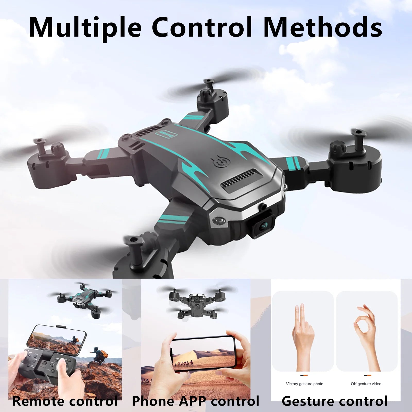 Drone with Camera for Adults Kids 1080P 8K HD Dual Camera Remote Control Drone RC Aircraft Quadcopter W/ 3 Batteries for Long Flight Mini Foldable Drone for Beginners Toys Gifts for Boys Girls