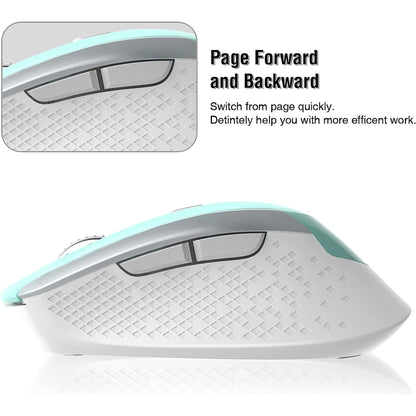 Computer Mouse Wireless,  2.4G Ergonomic Optical Mouse, Computer Mouse for Laptop, PC, Computer, Chromebook, Notebook, Auto-Sleep Mode, USB Receiver, 6 Buttons, 3 Adjustment DPI, Blue