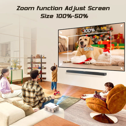 Mini Projector with Wifi and Bluetooth, 9500LM Portable Home Theater Projector with Screen ,1080P 250"Display Supported