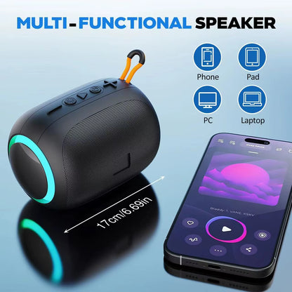 Mini Portable Metal Speaker Metallic Wireless Bluetooth Speaker Stereo Indoor/Outdoor Portable Subwoofer Compact Speaker