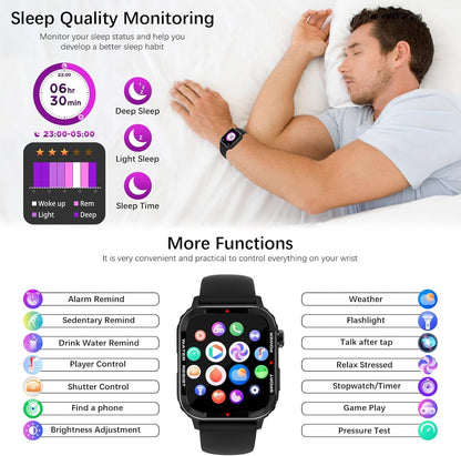 Smart Watches for Men (Answer/Make Call), Fitness Tracker with 123 Sport Modes, Heart Rate Monitor, Spo2, Step Counter, Sleep Tracker, IP68 Waterproof Sports Watch, Fitness Watch for Iphone ＆ Android