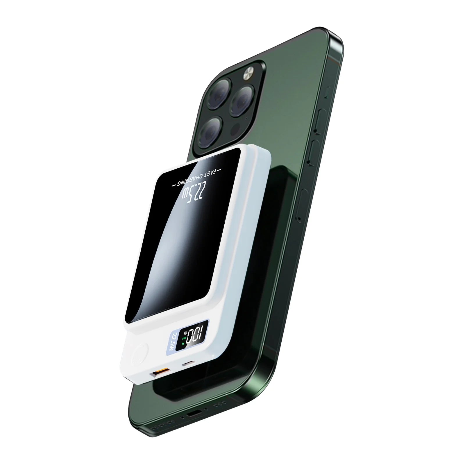 Portable Magnetic Wireless Power Bank,10000Mah 22.5W,2 in 1 Power Bank with LED Power Display, Suitable for Outdoor Emergency Backup Power Bank, Compatible with Iphone and above Series