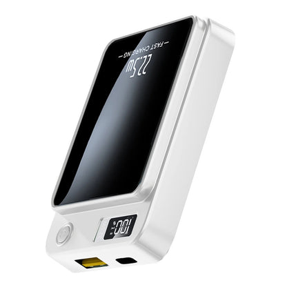 Portable Magnetic Wireless Power Bank,10000Mah 22.5W,2 in 1 Power Bank with LED Power Display, Suitable for Outdoor Emergency Backup Power Bank, Compatible with Iphone and above Series