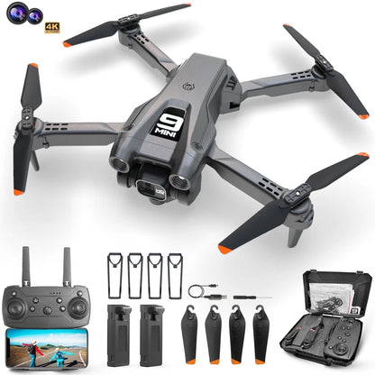Drone with 4K HD Dual Camera for Adults Kids, RC Quadcopter with 2 Modular 1800Mah Batteries for 30 Mins Long Flight