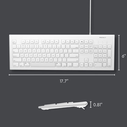 103 Key USB Keyboard with Short-Cut Keys, Full-Size, White