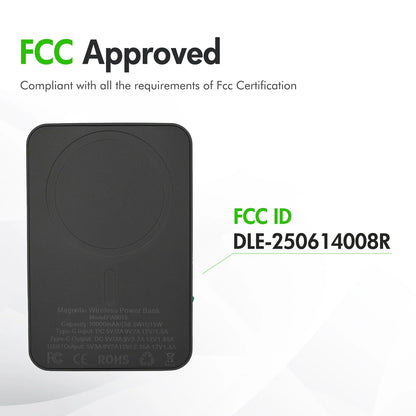 Power Bank,10000Mah Wireless Portable Charger with LED Power Display,22.5W Magnetic Power Bank Compatible with Iphone 8 and above Series,Black