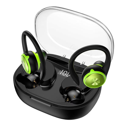 LLR100G25 Wireless Earbuds, Bluetooth 5.3 Headphones 48H Playtime with 500Mah Charging Case, Green