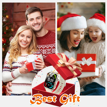 Smart Watch , H5 IP68 Waterproof Smartwatch for Women Men , Smart Watch with Bluetooth Call(Answer/Make Calls), Beige