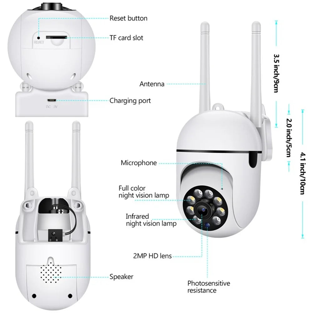 5G Wifi Surveillance Camera, IR Night Vision, Motion Detection, Home Security Camera
