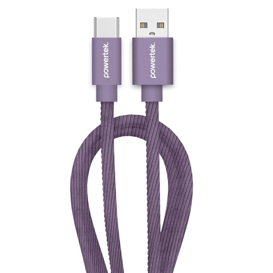 Powertek Corduroy USB-A to USB-C - Purple