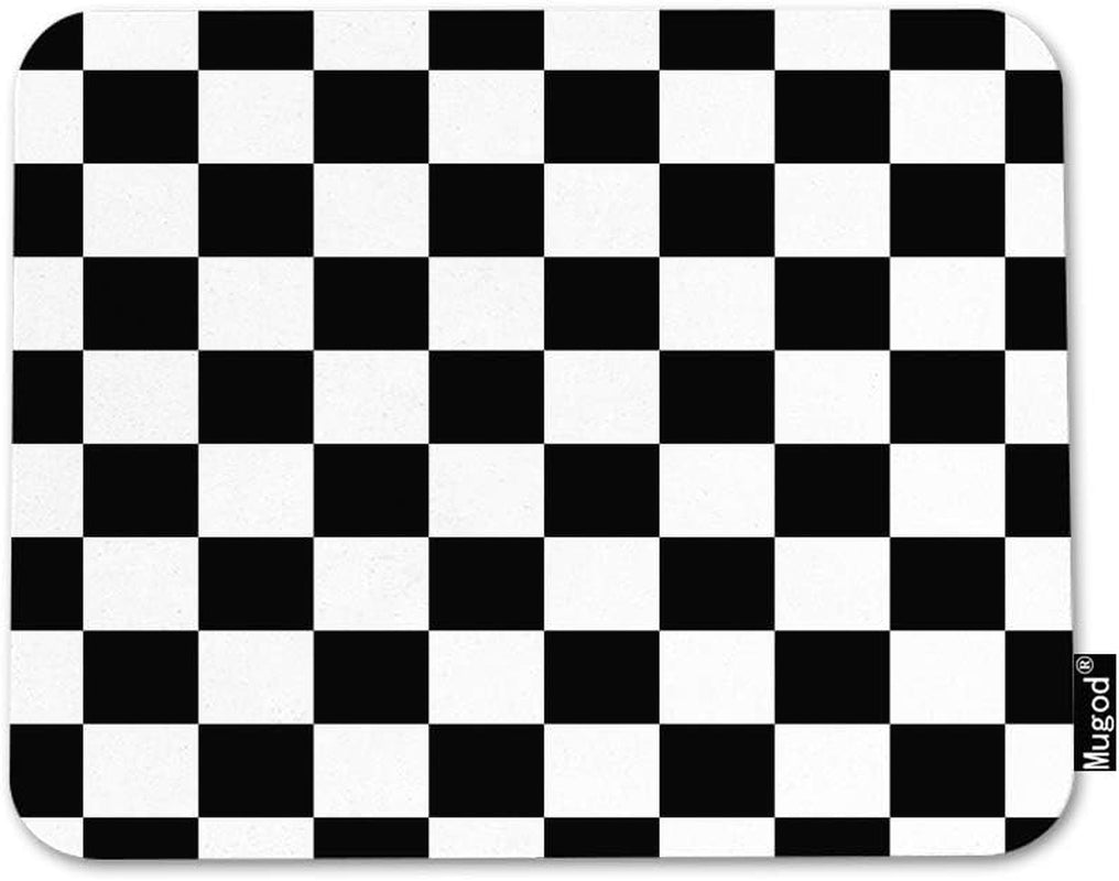 Checkerboard Mouse Pad Geometric Checkered Plaid Pattern Black and White Mouse Mat Non-Slip Rubber Base Mousepad for Computer Laptop PC Gaming Working Office & Home 9.5X7.9 Inch