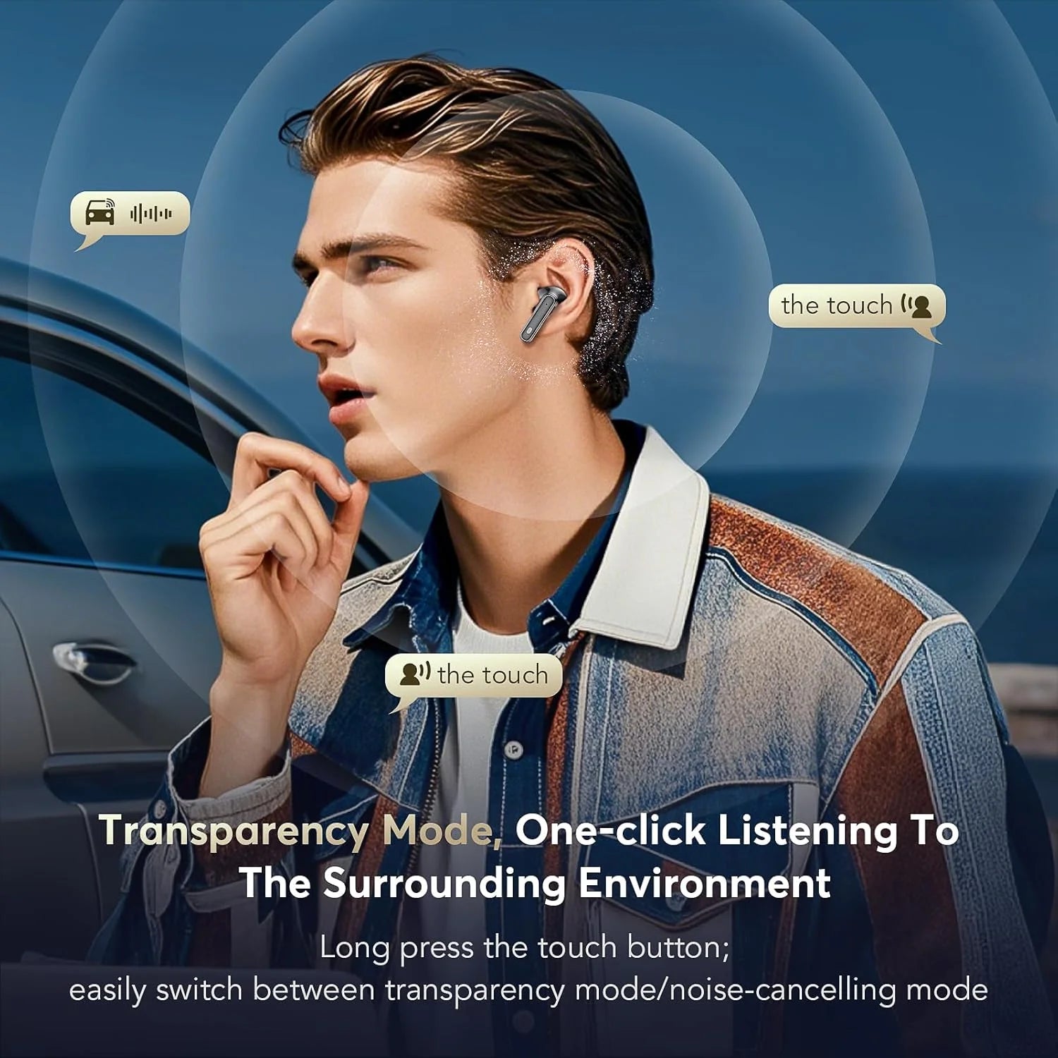 Wireless Earbud, 5.4 Bluetooth Headphones in Ear Stereo Bass Earphones Noise Cancelling Earbuds 36H Dual Mic Call, LED Display IP7 Waterproof Sport Headset for Android Ios