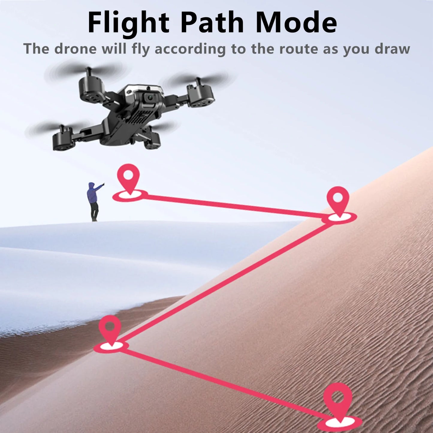 Drone with Camera for Adults Kids 1080P 8K HD Dual Camera Remote Control Drone RC Aircraft Quadcopter W/ 3 Batteries for Long Flight Mini Foldable Drone for Beginners Toys Gifts for Boys Girls