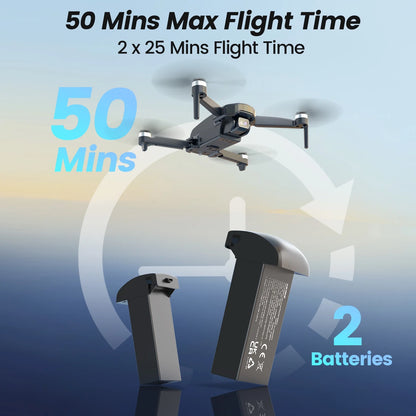 WF31 Drones with Camera for Adults 4K, GPS Foldable Quadcopter, 50 Min Flight Time, Black