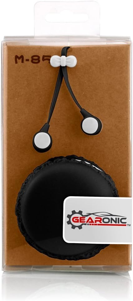 TM Cute 3.5Mm in Ear Earphones Earbuds Headset with Macaroon Ear Buds Organizer Box Case Compatible with Smart Phones PC MP3