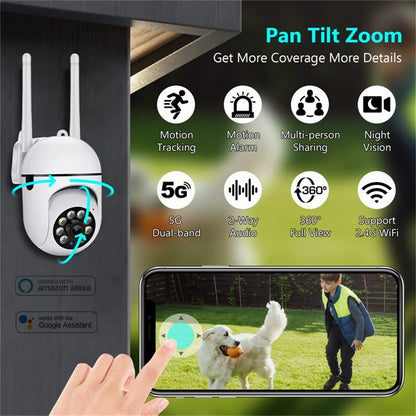 5G Wifi Surveillance Camera, IR Night Vision, Motion Detection, Home Security Camera