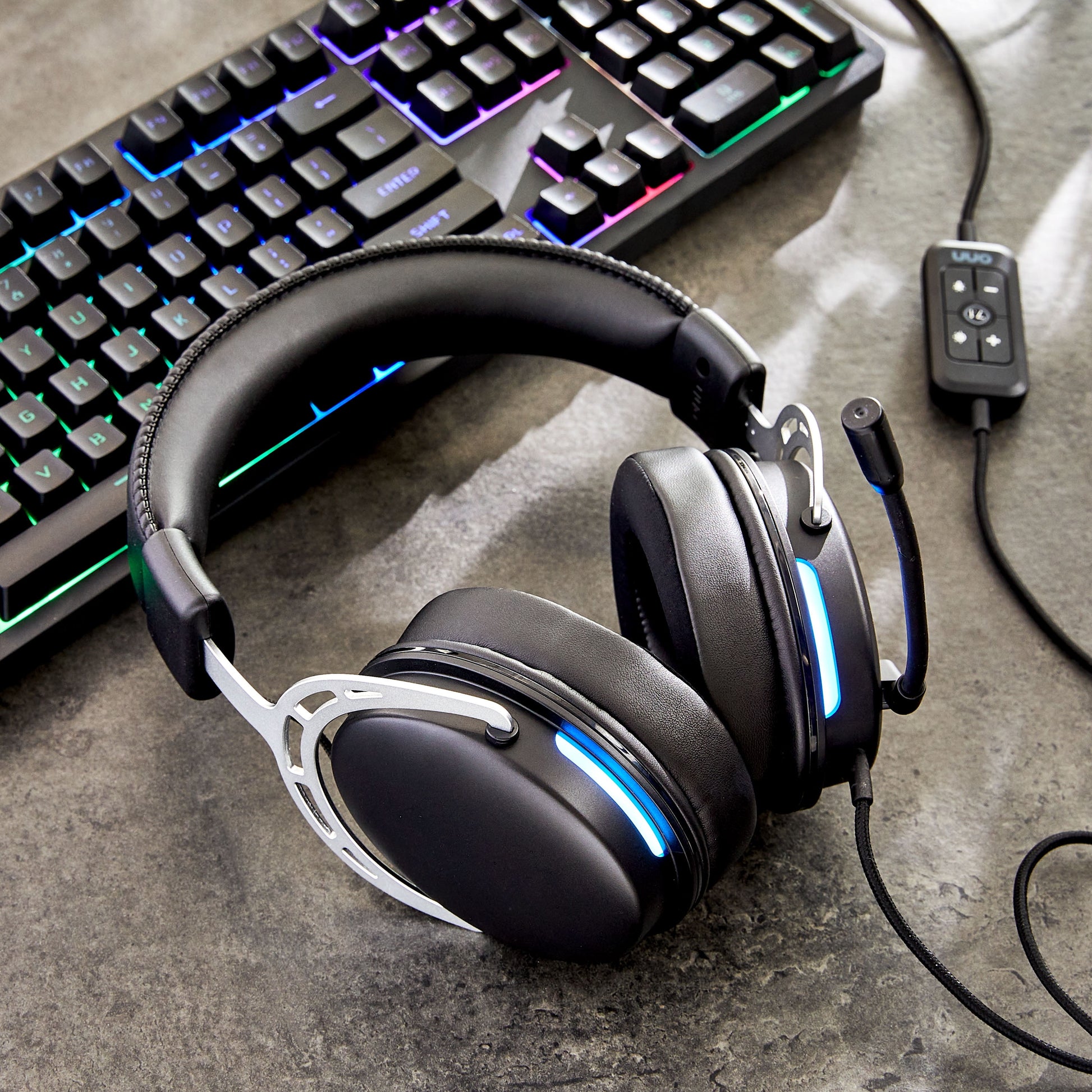 Gaming Headset with 7.1 Virtual Surround Sound, Black