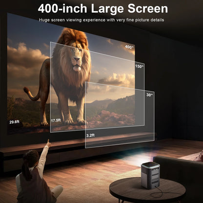 Projector with 5G Wifi and Bluetooth,4K Support 600ANSI Native 1080P Home Theater Projector