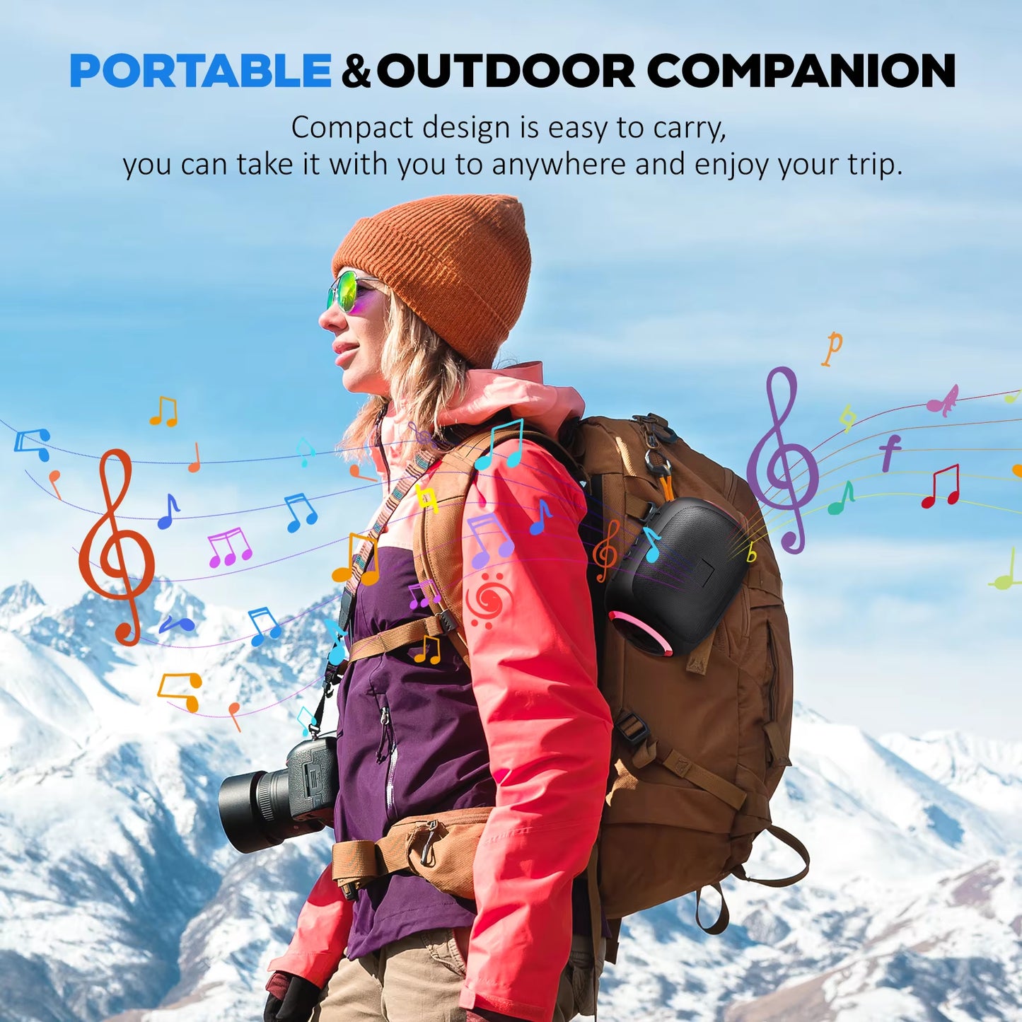 Mini Portable Metal Speaker Metallic Wireless Bluetooth Speaker Stereo Indoor/Outdoor Portable Subwoofer Compact Speaker