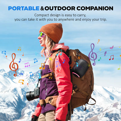 Mini Portable Metal Speaker Metallic Wireless Bluetooth Speaker Stereo Indoor/Outdoor Portable Subwoofer Compact Speaker