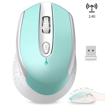 Computer Mouse Wireless,  2.4G Ergonomic Optical Mouse, Computer Mouse for Laptop, PC, Computer, Chromebook, Notebook, Auto-Sleep Mode, USB Receiver, 6 Buttons, 3 Adjustment DPI, Blue