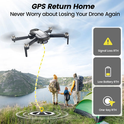 WF31 Drones with Camera for Adults 4K, GPS Foldable Quadcopter, 50 Min Flight Time, Black