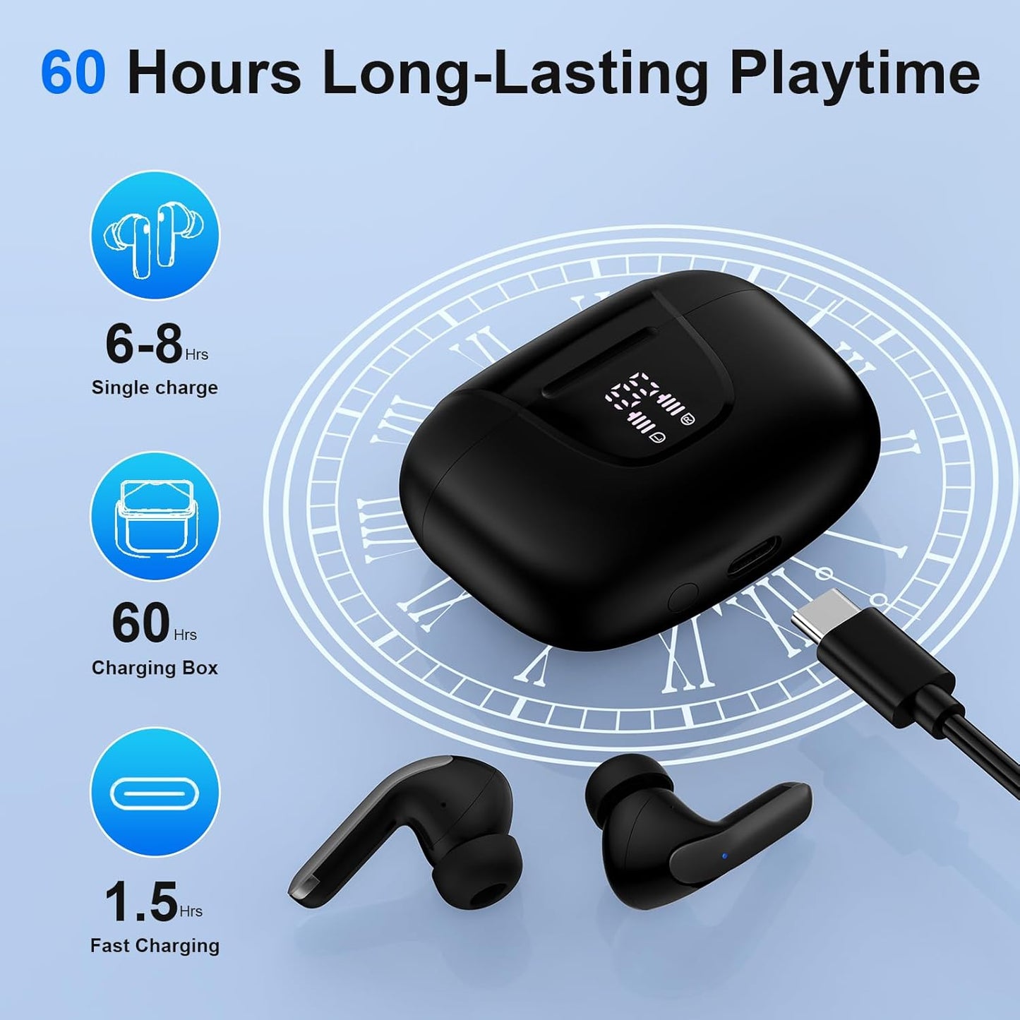 Samsung Wireless Earbuds, Bluetooth 5.3 Headphones for Samsung Galaxy S25 Ultra